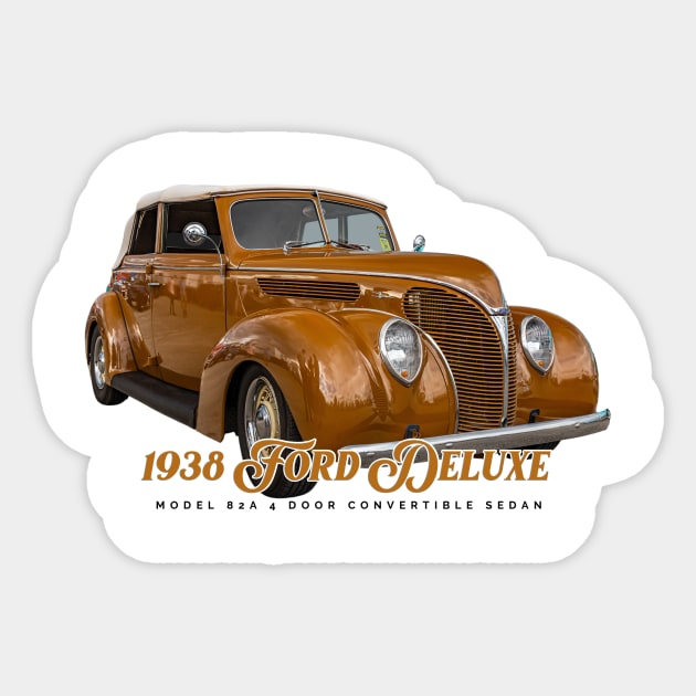 1938 Ford Deluxe Model 82A 4 Door Convertible Sedan Sticker by Gestalt Imagery